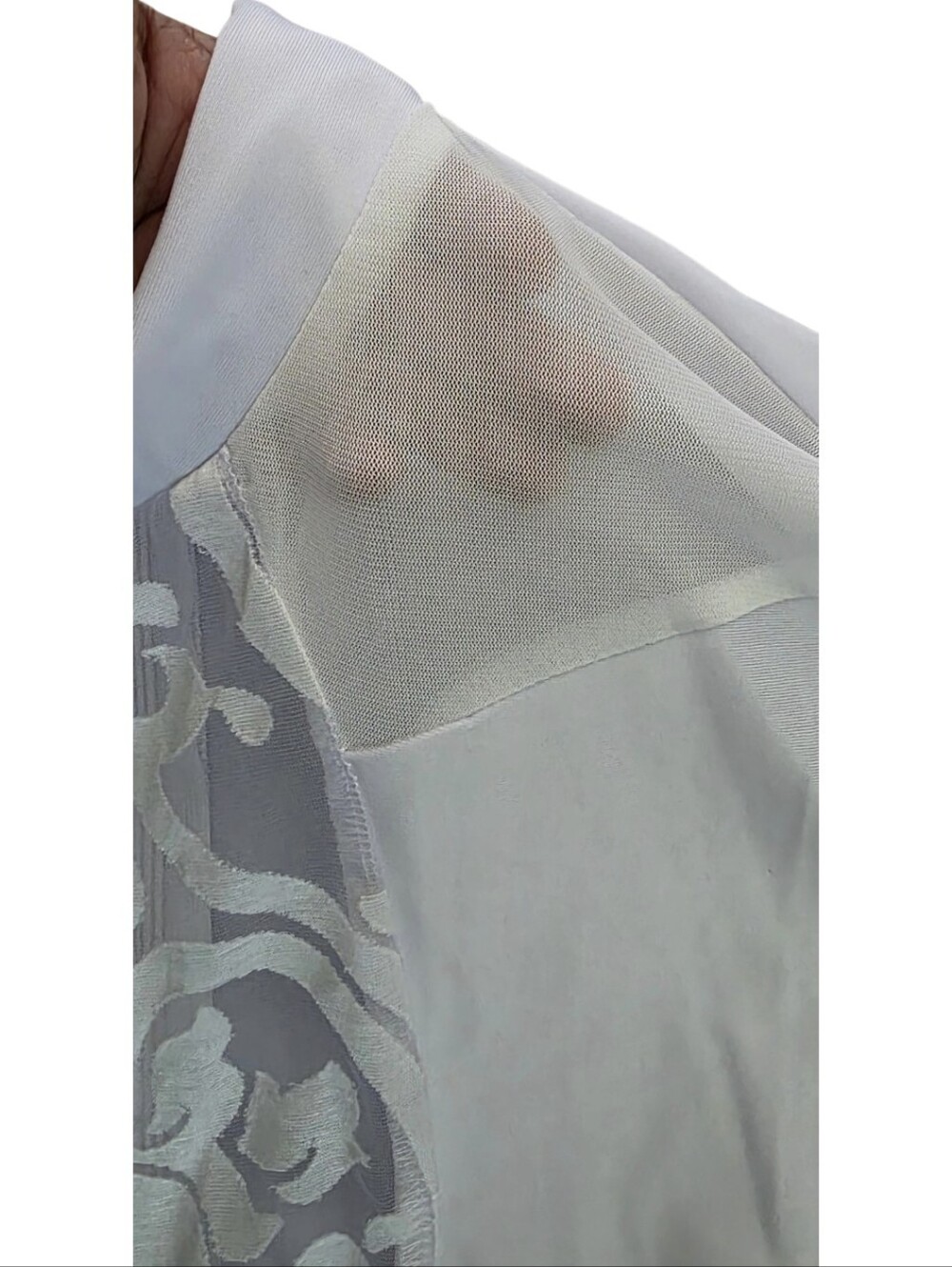 Texture Me Up Dress White Bodycon Sheer Mesh Baroque Medium - Picture 4 of 8